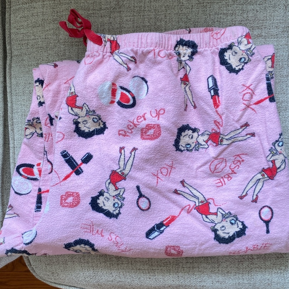 Betty Boop super cute and soft 100% cotton pj bottoms 2007 sz XL pink💗